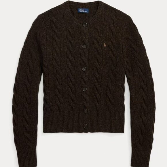 Polo Ralph Lauren Sweaters - Polo Ralph Lauren Brown cable knit cardigan sweater